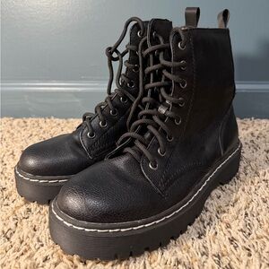 Sincerely Jules Harley Black Lace-Up Ankle Chunky Combat Boots Woman Size 8
